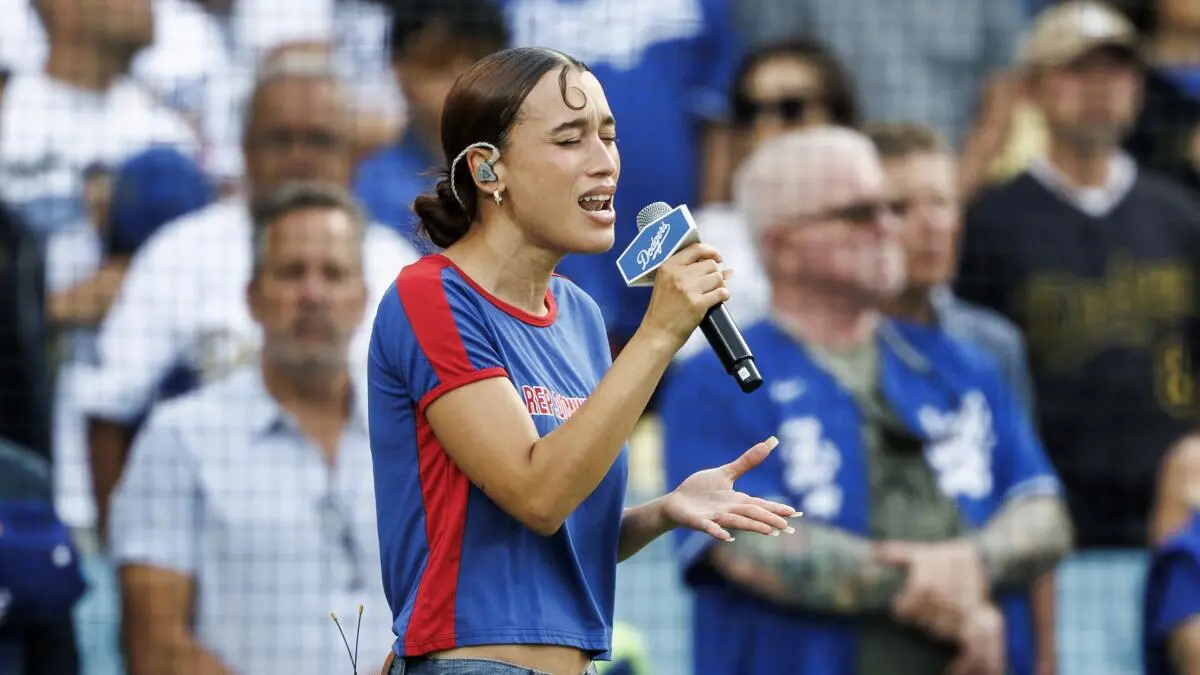 Nezza sang the national anthem in Spanish at Dodger Stadium — a bold cultural statement