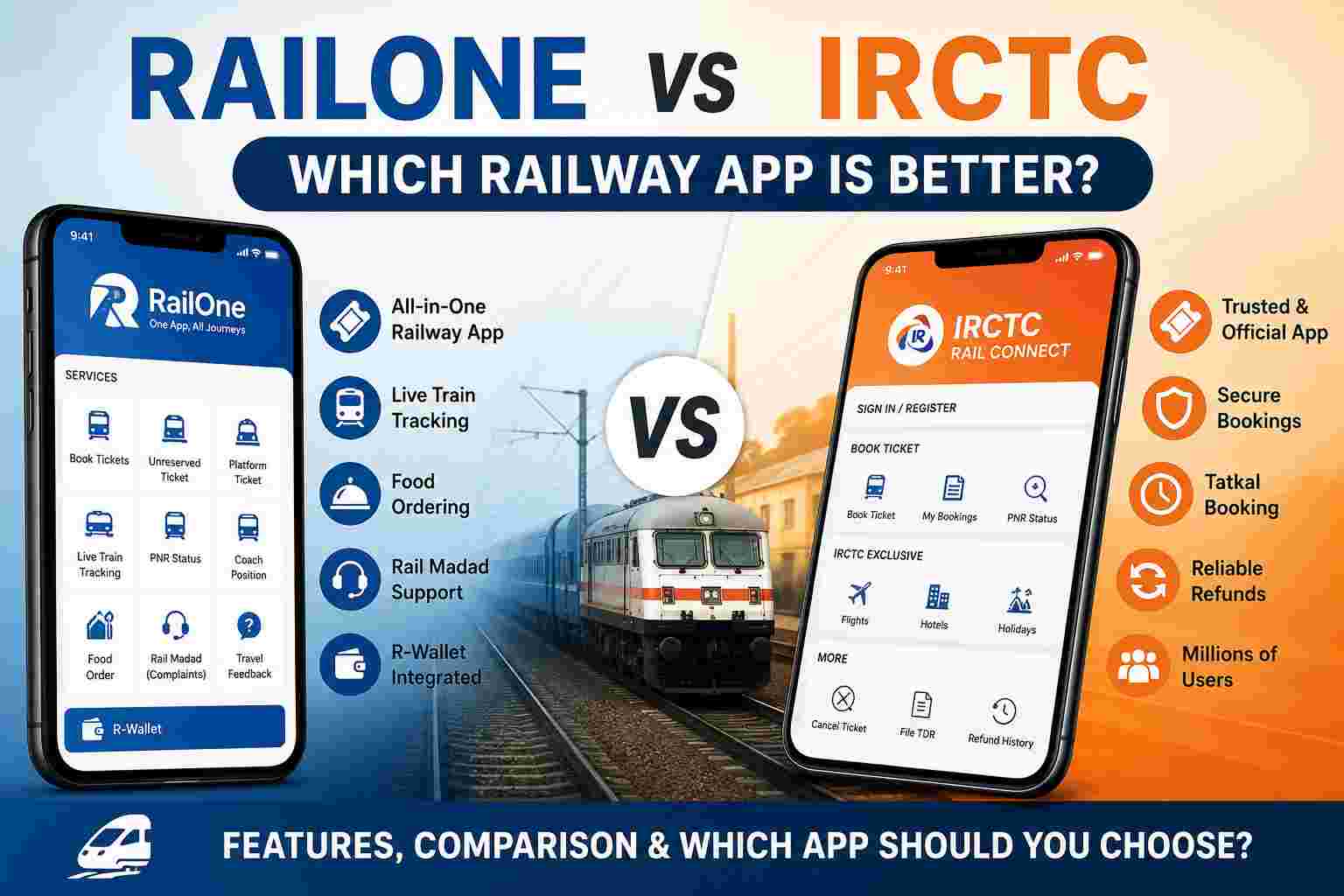 RailOne vs IRCTC
