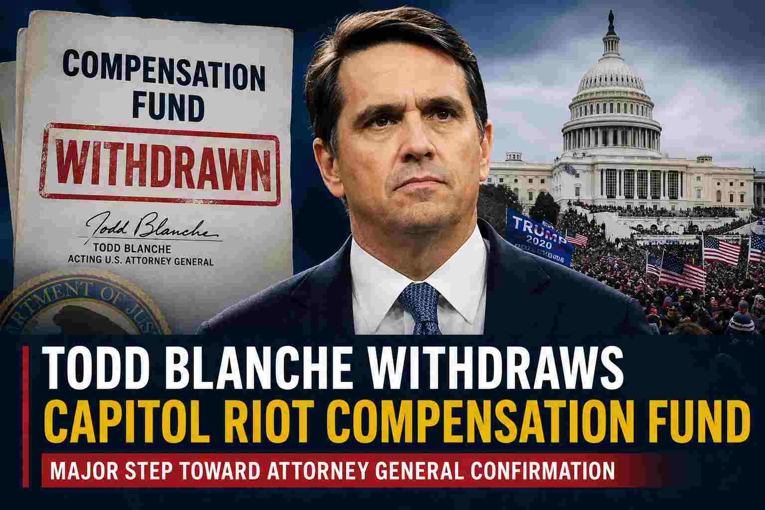 Todd Blanche Withdraws Capitol Riot Compensation Fund